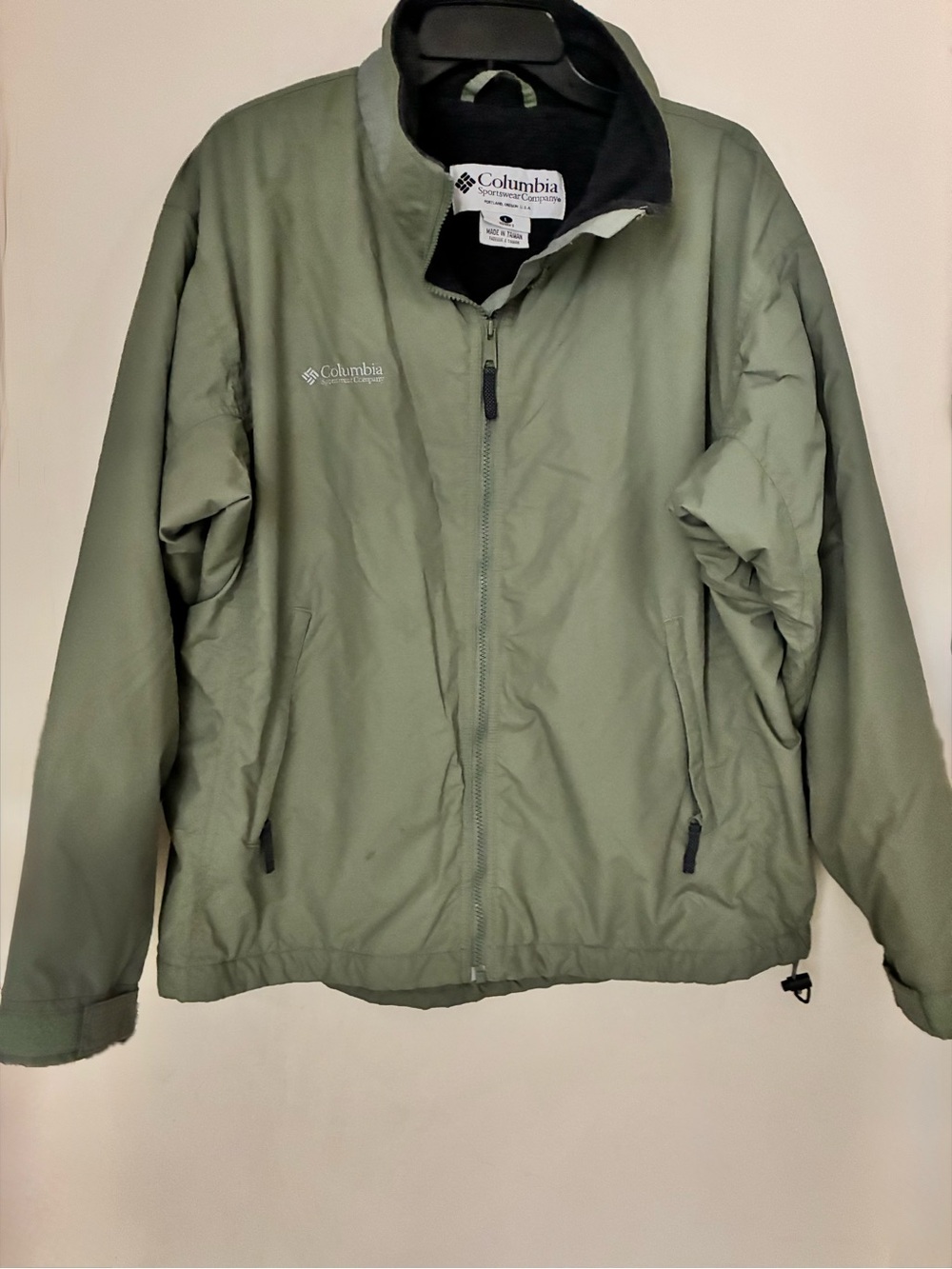 Vintage Columbia Jacket Women’s Large Full Zip Fleece Lined Y2K F01 SL5101 Olive